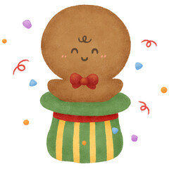 christmas gingerbread cookies with hat