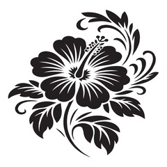 black and white flower