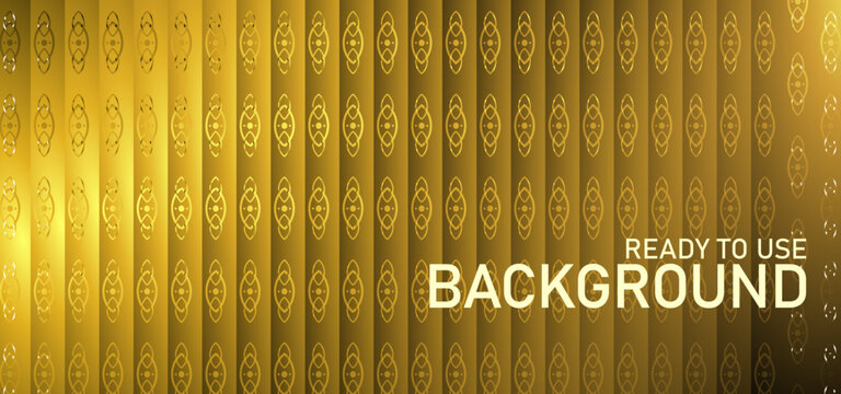 Luxury golden ornamental pattern background with vertical stripes, ready to use for elegant events