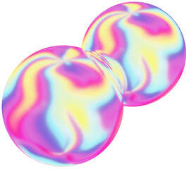Abstract colorful sphere background with rainbow colored glass bubbles and light effects