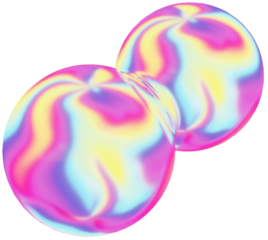 Abstract colorful sphere background with rainbow colored glass bubbles and light effects