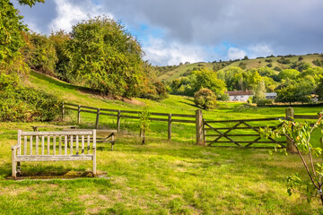 Edington village area. Wiltshire, England