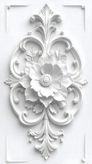 Classic embossed flower artwork featuring intricate decorative petals high resolution image