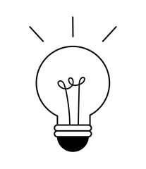 Light bulb icon black line for idea, thinking, brainstorm and business