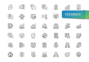 Collection of hand drawn business icons isolated on white background
