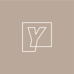y letter mark square logo vector icon illustration