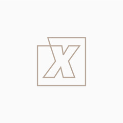 x letter mark square logo vector icon illustration