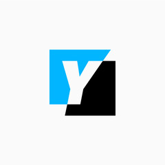 y letter mark square logo vector icon illustration
