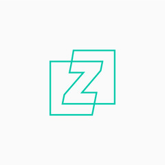z letter mark square logo vector icon illustration