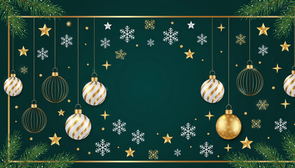 christmas card with christmas balls