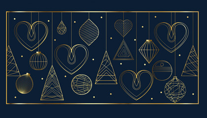 Gold & White Geometric Christmas Ornaments