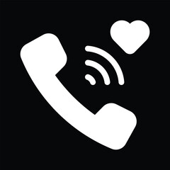 Valentine Love Call Icon with Heart