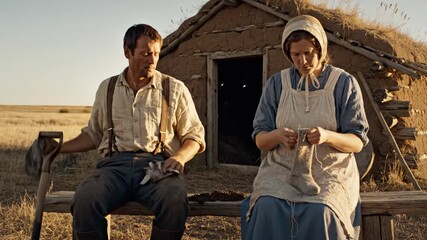 A man and woman engage in daily farm tasks, enjoying moments of laughter and connection while surrounded by endless fields. Their bond strengthens as they work together.