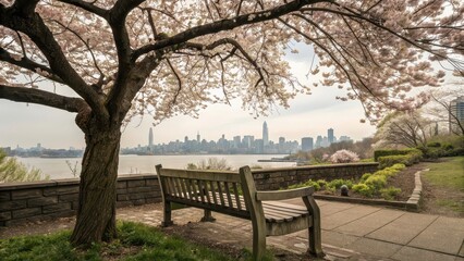 Naklejka premium Modern Japanese-inspired café interior with paper lanterns and bamboo garden, minimal wooden design, tranquil reading and dining space, cozy Asian tea house aesthetic, cultural hospitality concept