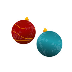 Festive Ornamental Christmas Ball Decorations Red and Blue Holiday Celebration