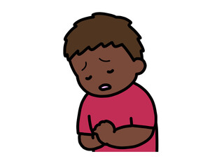 がっかりする　黒人の男の子