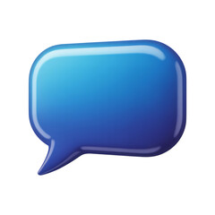 Naklejka premium Blue Speech Bubble Icon With Glossy Finish On Black Background chat bubble message