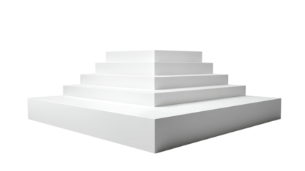Isolated white 3D render of a carpeted staircase to success, representing the concept of business growth and upward achievement