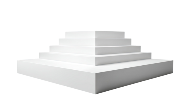 Isolated white 3D render of a carpeted staircase to success, representing the concept of business growth and upward achievement