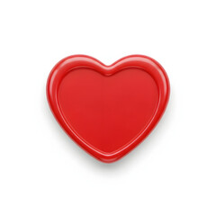 Red heart shape graphic element, digital illustration. A png for graphic design, love, romance and health