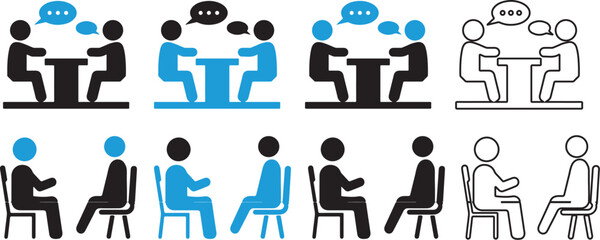 Conversation and Meeting Icon Set