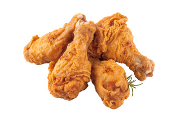 crispy fried chicken drumsticks isolated on white background