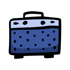 Cartoon Illustration of Guitar Amplifier or Instrument Amp, Minimalist Hand-Drawn Vector Doodle for Music, Band, Performance, Audio Equipment, and Rock Theme Design