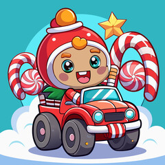 santa claus driving a car