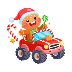 santa claus driving a car
