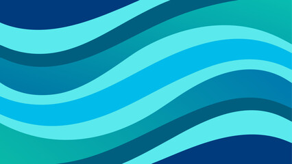 Abstract background with wavy blue and green stripes