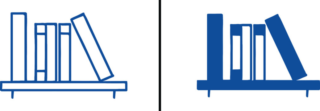 Literary Harmony: A minimalist representation of a bookshelf, with an array of literary treasures. It embodies the essence of knowledge, education, and intellectual pursuits.