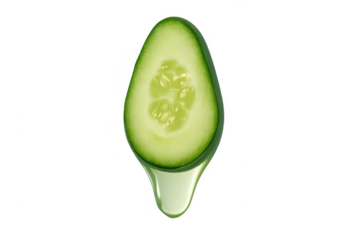 Cucumber slice dripping juice for skincare and hydration