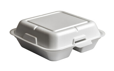 White styrofoam food container isolated on white background