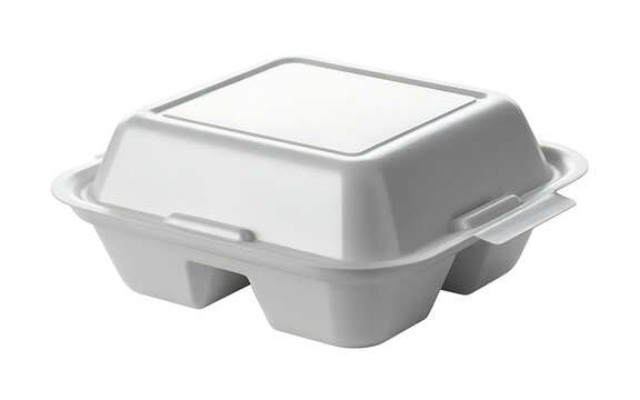 White takeout food container isolated on white background