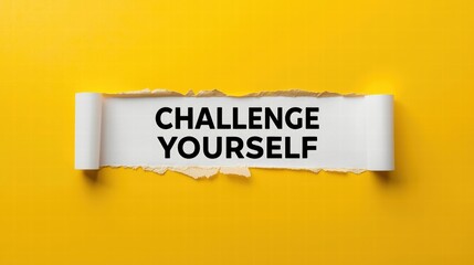 Inspiring message to embrace challenges and unlock potential. Perfect for motivational content, business presentations, and personal development projects on a vivid yellow backdrop.