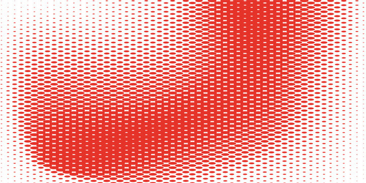 Red polka dots pattern. Dotted gradient halftone background. Red fading comic pop art overlay backdrop. Horizontal templates using halftone dots pattern. Halftone dots background. Vector illustration