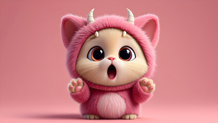 Obraz premium cute little baby cat with cute expressions, Generative AI