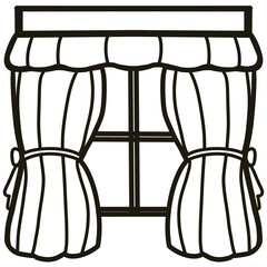 Minimalist Line black  Drawing of a Winter Christmas, Elegant Design, Cute hand drawn.