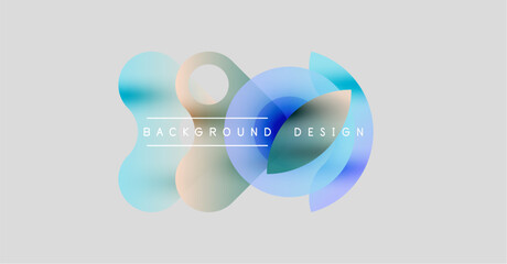 Abstract shapes overlap, creating soft color gradients. Text reads background design centered within composition. Minimalist aesthetic.