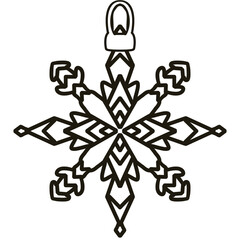 Minimalist Line black  Drawing of a Winter Christmas, Elegant Design, Cute hand drawn.