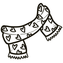 Minimalist Line black  Drawing of a Winter Christmas, Elegant Design, Cute hand drawn.