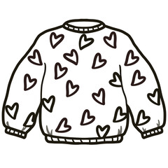 Minimalist Line black  Drawing of a Winter Christmas, Elegant Design, Cute hand drawn.