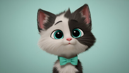 cute little baby cat with cute expressions, Generative AI