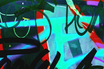 Vibrant graffiti street art in neon and pastel shades with 2000s aesthetic. Urban, layered design, digital art, creative banner, posters, modern 2000s, Y2K style visuals.