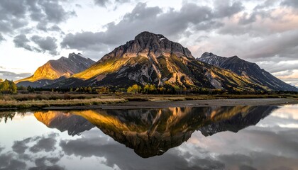 Majestic Mountain Reflection at Dusk - A Serene Landscape.