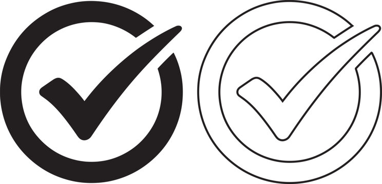 Two black and white checkmark icons, one solid and one outlined, appear transparent