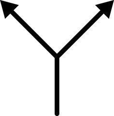 Linear arrow icons set with directional symbols for decision making. Way direction arrow. 