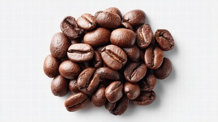 Fototapeta premium Roasted coffee beans on a white background