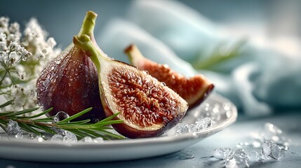 juicy appetizing figs close up