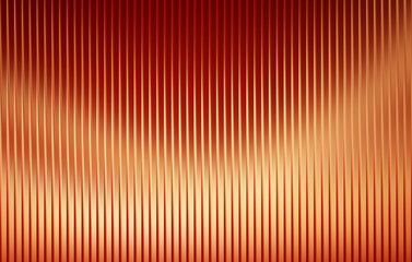 Abstract vertical ribbed texture with warm orange and red gradient lighting creating a sense of depth and movement
